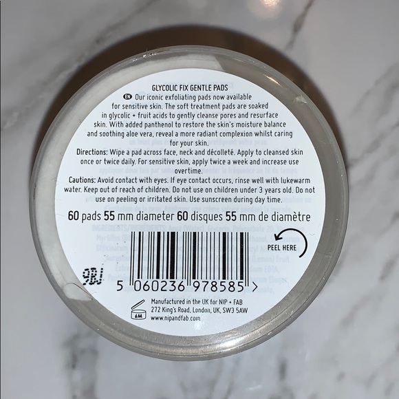 Sealed Glycolic Fix Gentle Sensitive 60 Pads Nip+Fab - Picture 5 of 9